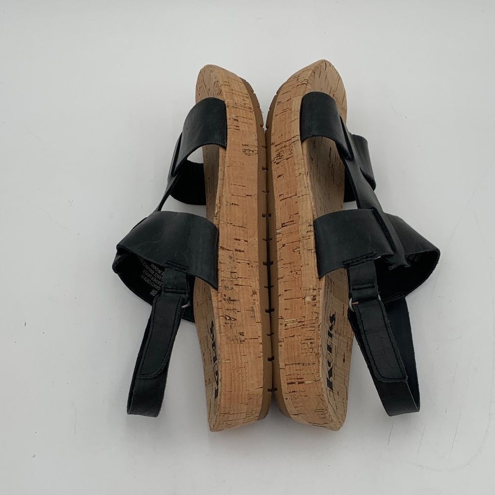 Kork-Ease Black Leather Cork Platform Strappy Sandals Size 8 - Picture 10 of 11